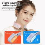 Portable Hanging Neck Fan Cooling Heater Heating Air Conditioner Fan Wearable Neckband Leafless Fan USB Rechargeable Fan