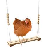 Chicken Swing Toy for Coop Natural Safe Wooden Accessories Handmade Durable Perch Ladder Birds Entertainment Stress Relief