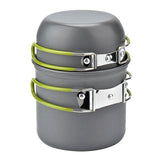 Outdoor Camping Cookware Set Portale Tableware Cooking Travel Cutlery Utensils Pot Pan Hiking Picnic Tools Orange Handle