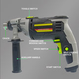 Multifunctional Electric Impact Drilling Machine Household Electric Hand Drill Tool Positive And Negative Impact Drill Machine