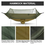 Outdoor Large Camping Hammock with Mosquito Net 2 Person Pop-up Parachute Lightweight Hanging Hammocks Tree Straps Swing Hammock