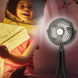 Handheld Fan 3 Speed Portable Clip on Stroller Fan Battery Operated Personal Desk Fan with Flexible Tripod