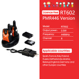 Retevis RT602 Rechargeable Walkie Talkie Children 2pcs 0.5W Children's Radio With Battery Christmas Gift Boy Girl Kids Toy Radio