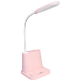 LED Desk Lamp with Pen Holder & Phone Stand, Desk Light,Table Lamp with USB Port,Press Control for Bedroom Reading