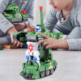 Children Toy Deformation Tank Robots LED Light Music Tank Car Electric Combat Flashing Vehicles Kid Boy Gift Toy Universal Wheel