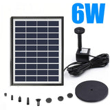5.5 W Solar Fountain 1500 Mah Batterysolar Pond Pump Water Pump Solar Floating Fountain Pump with 6 Fountain Styles for Garden