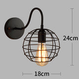 Loft American Iron Black Lampshade Wall Lamp Vintage Cage Guard Sconce Loft Lighting Fixture Modern Indoor Lighting Wall Lamps