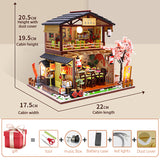 Diy Dollhouse Kit Miniature Building Wooden House Model Japanese-style Sushi Shop Kids Toys Adult Gift Big Doll House Furniture
