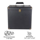 Portable Record Storage Box for 30 Vinyl Albums 7/ 10/ 12 Inch Records Carrying Case CD Disc Storage Holder
