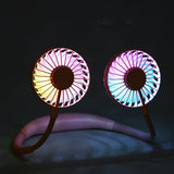 Portable USB Mini Fan Neck Fan Rechargeable Small Portable Sports Fan Aromatherapy Light USB Desk Hand Air Conditioner Cooler