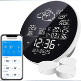 For Tuya Wifi Smart Weather Station with Clock Temperature &amp; Humidity Meter Large Color Screen Weather Clock Temp Humidity Gauge