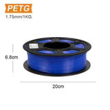 1.75mm PEGT Filament with Spool High Strength Tolerance 0.02mm 1kg 3D Printer Material Replacement for FDM Printer 3D Pen
