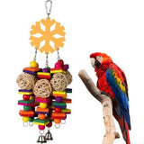 Pet Chewing Wood Blocks Rattan Ball Play Toy Parrot Bird Climbing Cage Hangings For Pet Products Bird Accessories