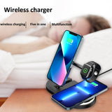 New  5 in 1 Wireless Charger For IPhone 14 13 and Apple Watch Fast Charging Station Stand for Airpods Pro iWatch 7 6 Samsung