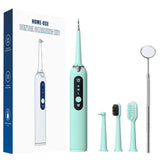 Household Electric Dental Calculus Remover Plaque Remover Tool Kit with Replacement Heads Mouth Mirror Personal Care