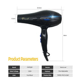 Professional high-power hair dryer for hairdressers, salon styling tools, hot / cold air, salons and homes