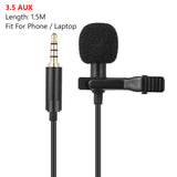 USB Type C 3.5mm Mini Portable Clip-on Lapel Lavalier Condenser Mic Wired Microphone For IPhone IPad Android Smartphone Camera