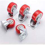 4 PCS Furniture Casters Wheels Soft Rubber Caster Silver Roller Wheel For Platform Trolley Chair Household Accessori E11971