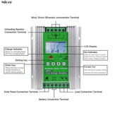 MPPT Wind Solar Hybrid Booster Charge Controller 12/24V Auto Apply For 800W Wind+600W Solar With Dump Load LCD Display