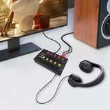 10Way Stereo Audio Signal Mixer Board Headphone Amplifiers Sound Mixing Distributor 3.5MM Aux 2 Input 10 Output