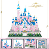6718pcs Architecture Amusement Park Building Blocks Pink Princess Castle 3D Model Mini Diamond Bricks Blocks Toys for Children