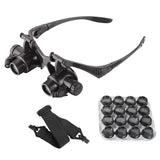 Eight sets of magnification lens wearing binocular LED Lamp jewelry clock maintenance high magnification 16 lenses