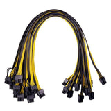 10Pcs 100Cm 6 Pin PCI-E To 8 Pin(6+2) PCI-E (Male To Male) GPU Power Cable For Image Cards Mining Server Breakout Board