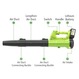Cordless Leaf Blower with 21V Battery Charger Variable Speed Lightweight for Lawn Care Snow Blowing and Cleaning Debris and Dust