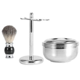 Professional 3 In 1 Shaving Brush + Shaving Soap Bowl + Shaving Stand Holder Hair Removal Beard Brush Men's Shaving Tool Kit