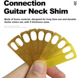 10PCS Guitar Neck Shims 0.2mm,0.5mm and 1mm Thickness Brass Shims for Guitar and Bass Bolt-on Neck Repair