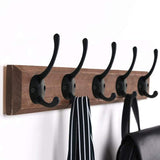 12 Pack Black Coat Hooks Wall Mounted with Retro Double Hooks Utility Black Hooks for Coat, Scarf, Bag, Towel, Key, Cap