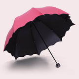 Folding Umbrella Bloom Flower in Rain Water Windproof Sunshade for Outdoor Sports Anti-UV Parasol NIN668
