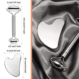 Stainless Steel Facial Roller Face Massager Gua Sha Set Anti Wrinkles Cellulite Massager Face Lifting Beauty Skin Body Care Tool