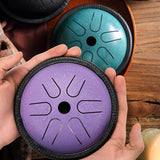 hLURU 5.5 Inch Steel Tongue Drum 6 -Tone with Travel Bag and Mallets, Percussion Instrument, Harmonic Handpan Drum