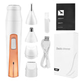 4 in 1 Women Electric Epilator Bikini Eyebrow Nose Lady Trimmer Facial Hair Removal Face Body Painless Female Shaver Depilator