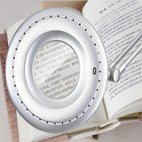 LED 8X Magnifier Lamp, Swivel Arm Clip-on Table desk Light  repair cosmetology Clamp Beauty Skincare Manicure Glass Lens Tattoo
