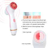 3 In 1 Deep Facial Cleansing Sonic Silicone Face Brush Waterproof Design Skin Cleanser Spin Brush Set Tool For Remove Acne