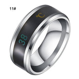Smart Temperature Ring Fashion Stainless Steel Intelligent Temperature Sensor Rings Thermometer Finger Digital Temperature Meter