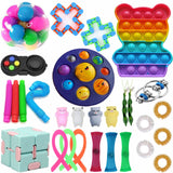 Fidget Sensory Toy Stress Anxiety Relief Autism Toys Set Push Kit Bubble Fidget Sensory Toys for Kids Adults Decompression Gift