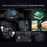 2021 Smart watch Men Bluetooth Call Blood Pressure Fitness Bracelet 1.28 inch Relogio Feminino G1 Voice Assistant Sound Record