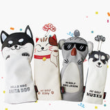 1 Set Golf Club Head Covers Cute Gift Cartoon for Driver Fairway Hybrid PU Leather Soft Golf Wood Headcovers Utility