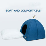 New Foldable Dog Cat Bed Non-slip Pet Kennel Soild Color Kitten House Indoor Enclosed Sleeping Cats Cave Bed for Small Dogs Tent
