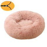 Removable Donut Dog Bed Plush Pet Kennel Round Cat Bed Winter Warm Sleeping Beds Lounger House for Medium Large Dogs Washable