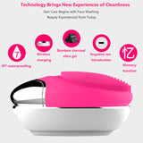 Electric Facial Brush Cleaner Silicone Waterproof bamboo charcoal Facial Cleansing Device Anion Imported Facial Spa Massager
