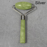 Green Single Head Face Massage Roller Jade Stone Slimming Face Neck Massager Lifting Tool Anti Wrinkle Massage Roller