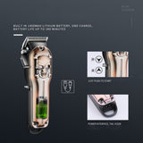 Kemei Hair Trimmer KM-2618 Rechargeable Hair Clipper Haircut Machine oil Head Clipper Carving Line White Pushing LCD