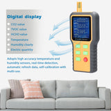 Air Quality Detector T/H Sensors CO2 Tester LCD Display with Backlit Carbon Dioxide TVOC HCHO Value Temperature Humidity Detect