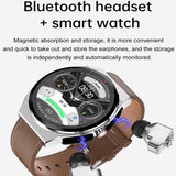 JM08 Smart Watch TWS Wireless Headset HIFI Stereo Sound Bluetooth Call Earphone Heart Rate Blood Pressure Monitor Smartwatch