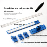 2023 Upgrade Drill Guide Punch Locator Installation Ruler Tool Hole Punch Jig Tool Center Drill Bit for Woodworking