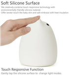 Cute Silicone LED Night Lamp USB Rechargeable Children Night Light 7-Color Breathing Modes Touch Sensor Control Night Lamp